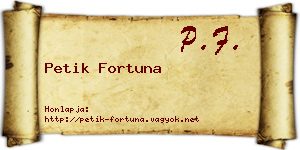 Petik Fortuna névjegykártya